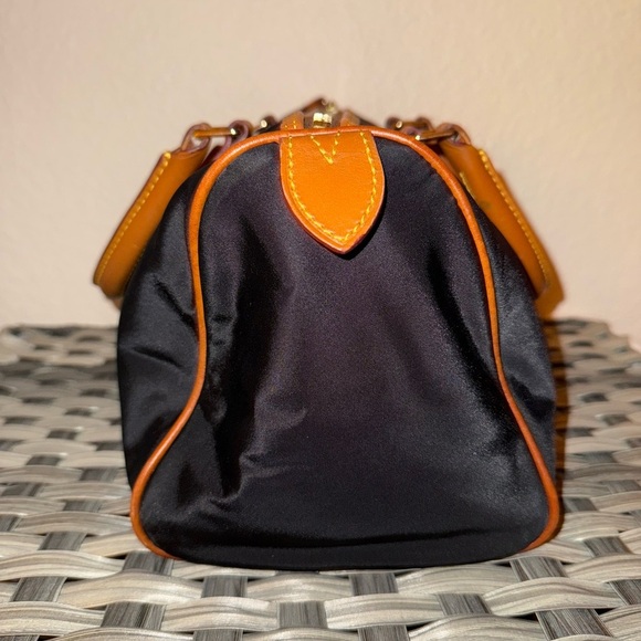 Dooney & Bourke Black Satchel with Tan Trim and Bright Pink Interior - Picture 11 of 14